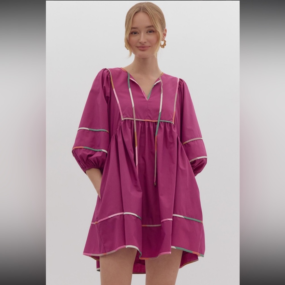 ✨NWT ✨Calliope Colorful Trim Dress